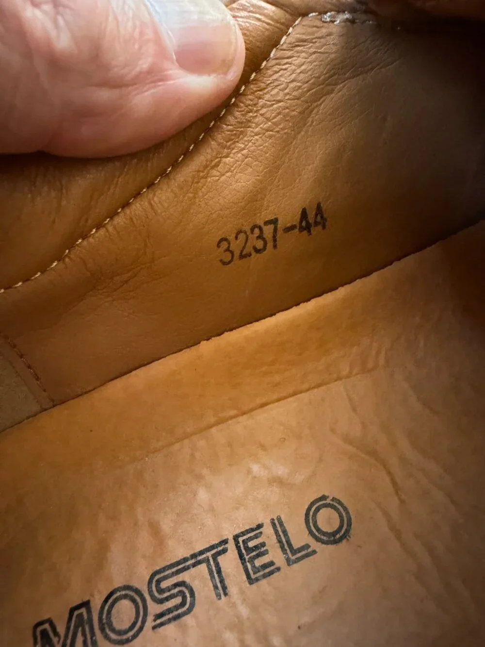 MOSTELO Men's Brown Leather Slip On Hiking Walking Loafers Trail Shoes EU 44 EUC
